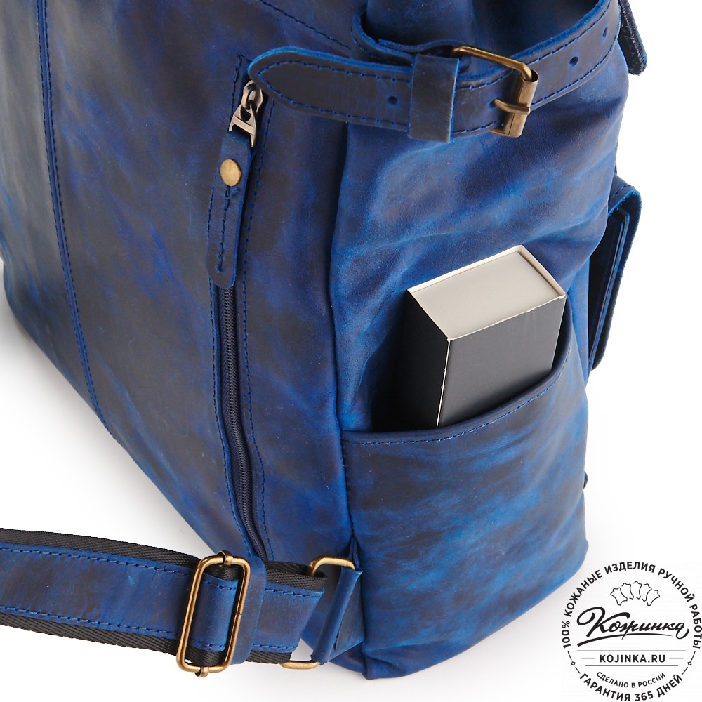 Кожаный рюкзак "Индиго" (электрик крейзи)